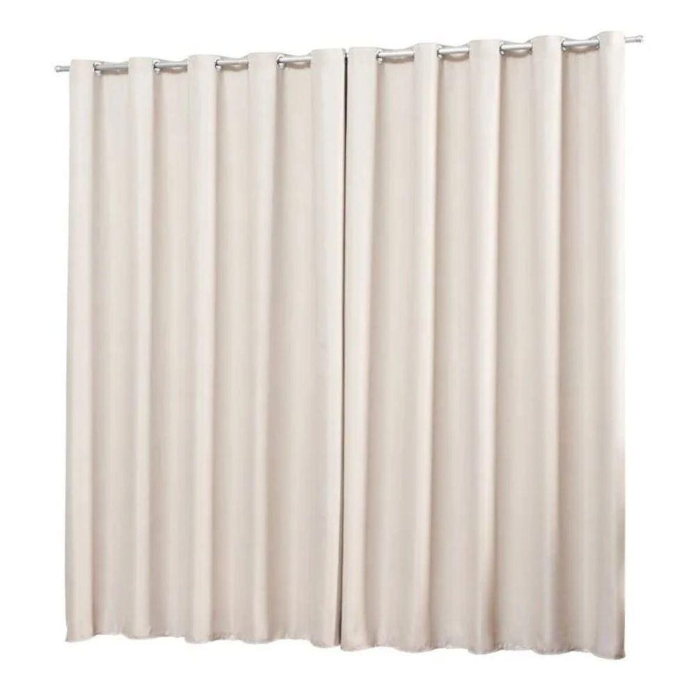 Cortina Blackout Em Tecido 2,80X1,80 Corta Luz Palha