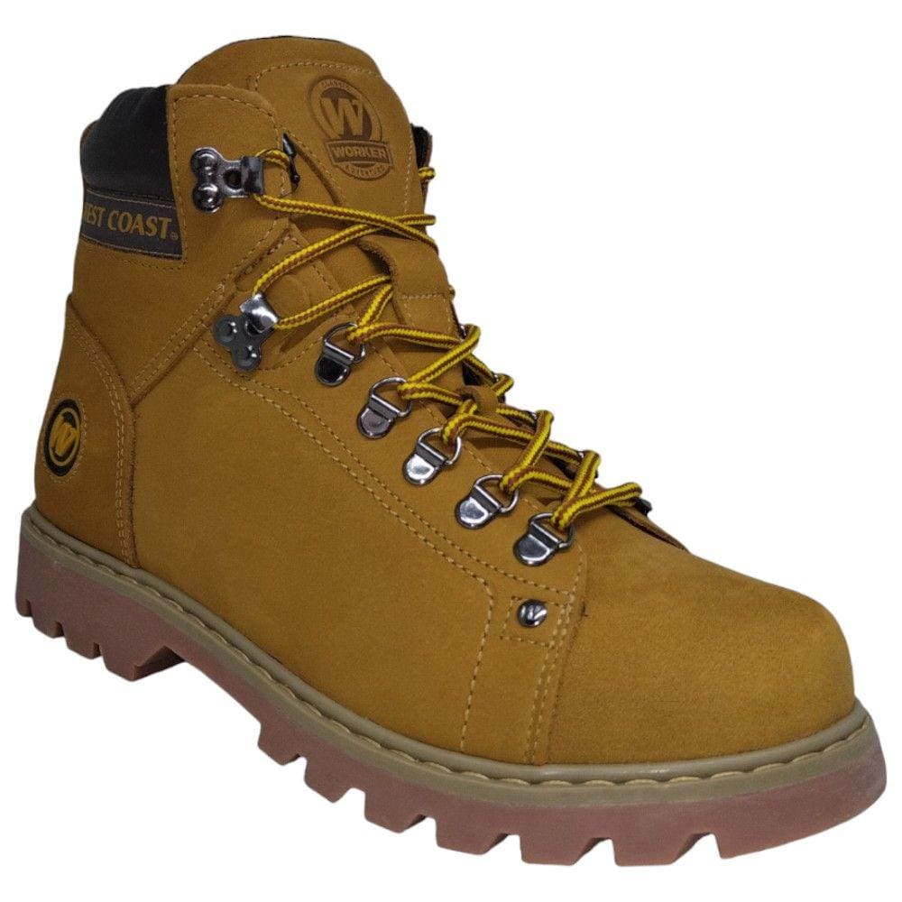 Coturno West Coast Worker Classic Nobuck Masculino - Caramelo