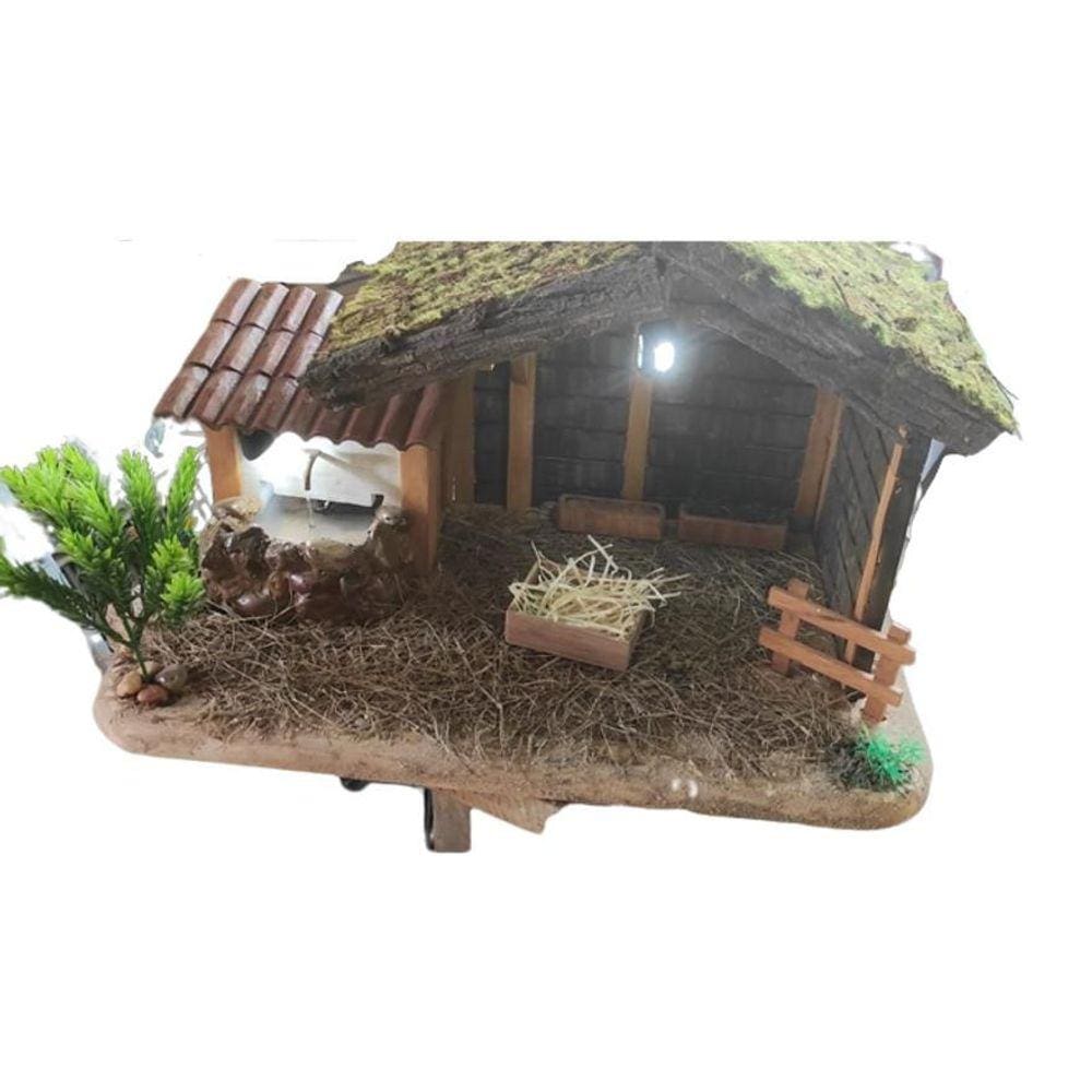 Presépio Completo Luxo Artesanal Em Madeira