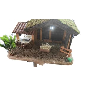 Presépio Completo Luxo Artesanal Em Madeira