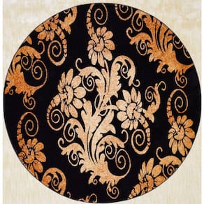 Tapete Veludo 2.00m Redondo Marbella Moderno Floral Rayza