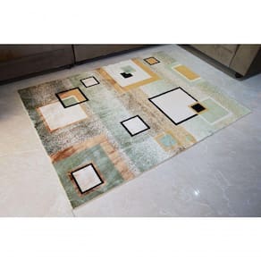 Tapete Veludo 1.00m X 1.50m Marbella Moderno Quadrado Rayza