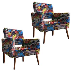 Kit 2 Cadeira Poltrona Consultório Escritório Recepção Reforçadas Vanessa Romero Brito