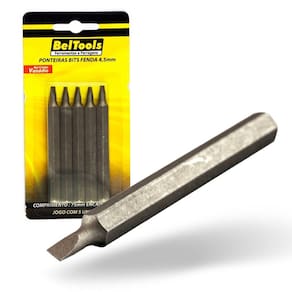 Kit 5 Ponta Bit Fenda CV 75mm x 5/16 x 4,5mm Beltools