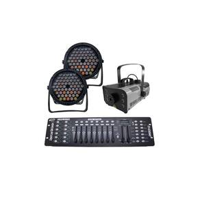 Kit 2 Par Led Slim 60 Led 3W+Máq Fumaça 1200W+Mesa Dmx512