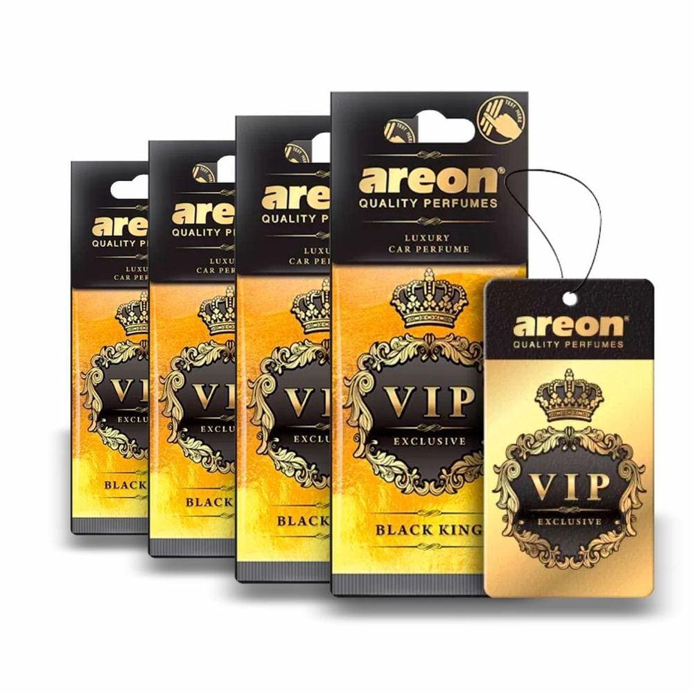 Aromatizante Areon Vip Exclusive Black King - 4 Peças - Perfume Automotivo Odorizador Carro Sache