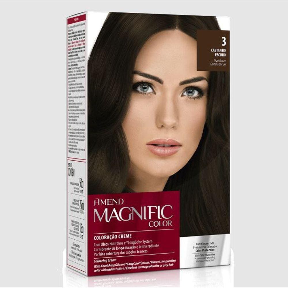 Kit Coloração Amend Magnific Color 3 Castanho Escuro - 200g