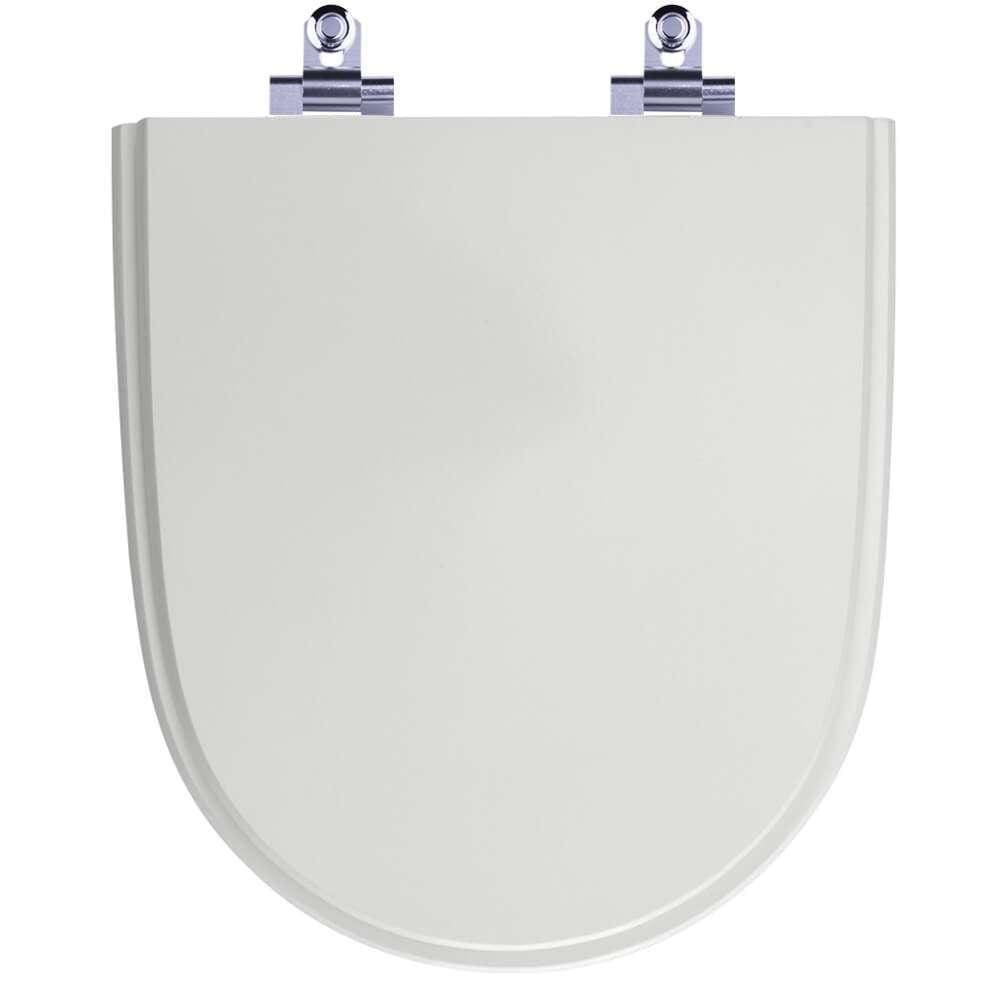 Assento Sanitário Laqueado Soft Close Mondiale Cinza Prata (cinza Claro) Para Vaso Celite
