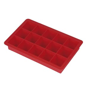Forma De Gelo Mor Em Silicone 15 Cubos Vermelho