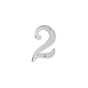Numero Residencial Cromado 13Cm 2 Uniao Mundial