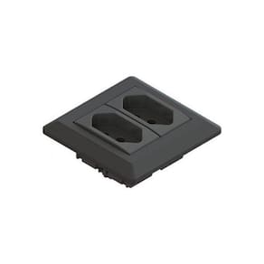 Mini Espelho Serie 200 Facility - 2 Tomadas - Preto - Qt Mov