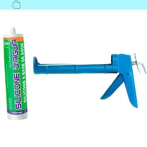 Adesivo Silicone Acrilico Dagua Cinza Com Aplicador