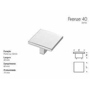 Puxador Firenze 40X40 Mm Cromado