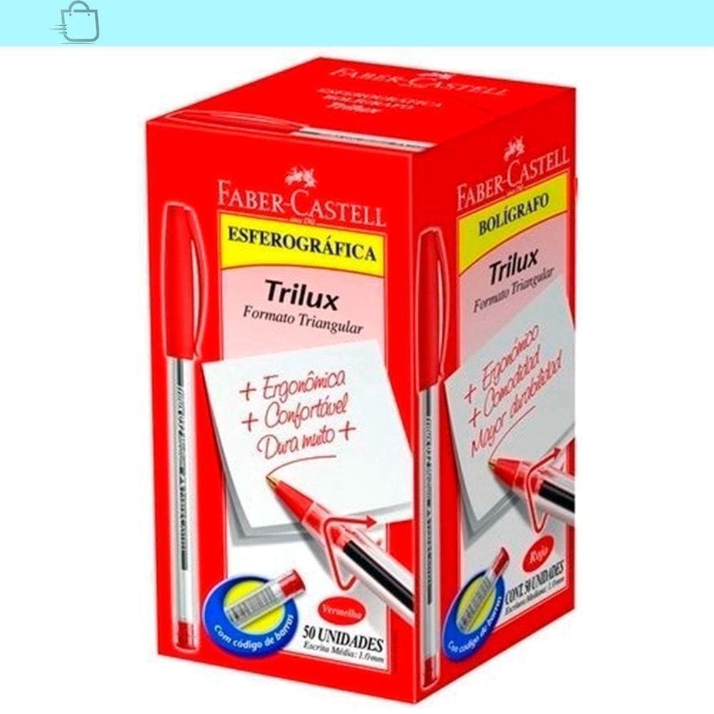 Caneta Esferográfica Trilux Vermelha 032 Faber-Castell 50 U