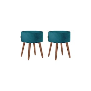 Puff Roma Pés Palito 50cm Azul tifany 2 Unidades