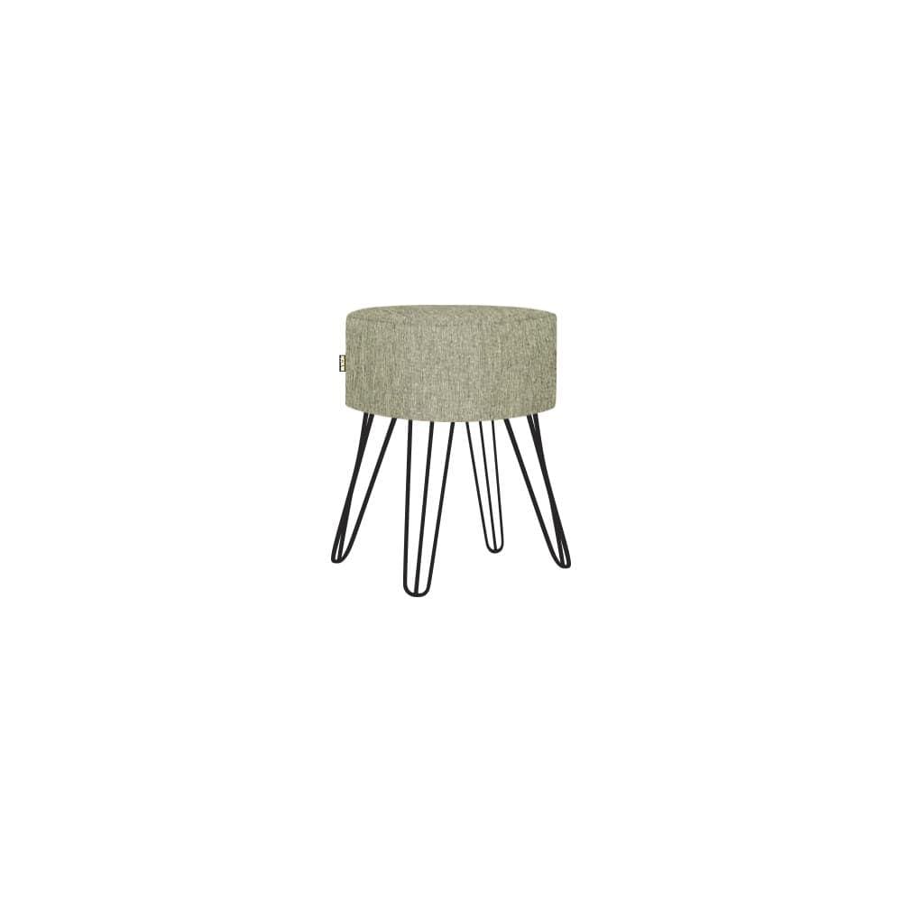 Puff Roma Pés Ferro 50cm Bege 1 Unidade