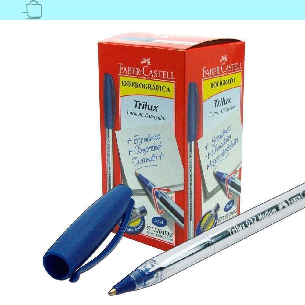 Caneta Esferográfica Trilux Azul 032 Faber-Castell 50 Unida