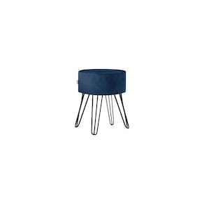 Puff Roma Pés Ferro 50cm Azul Escuro 1 Unidade
