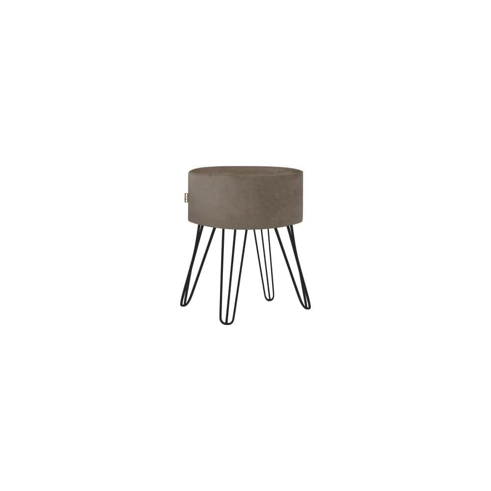 Puff Roma Pés Ferro 50cm Marrom Claro 1 Unidade