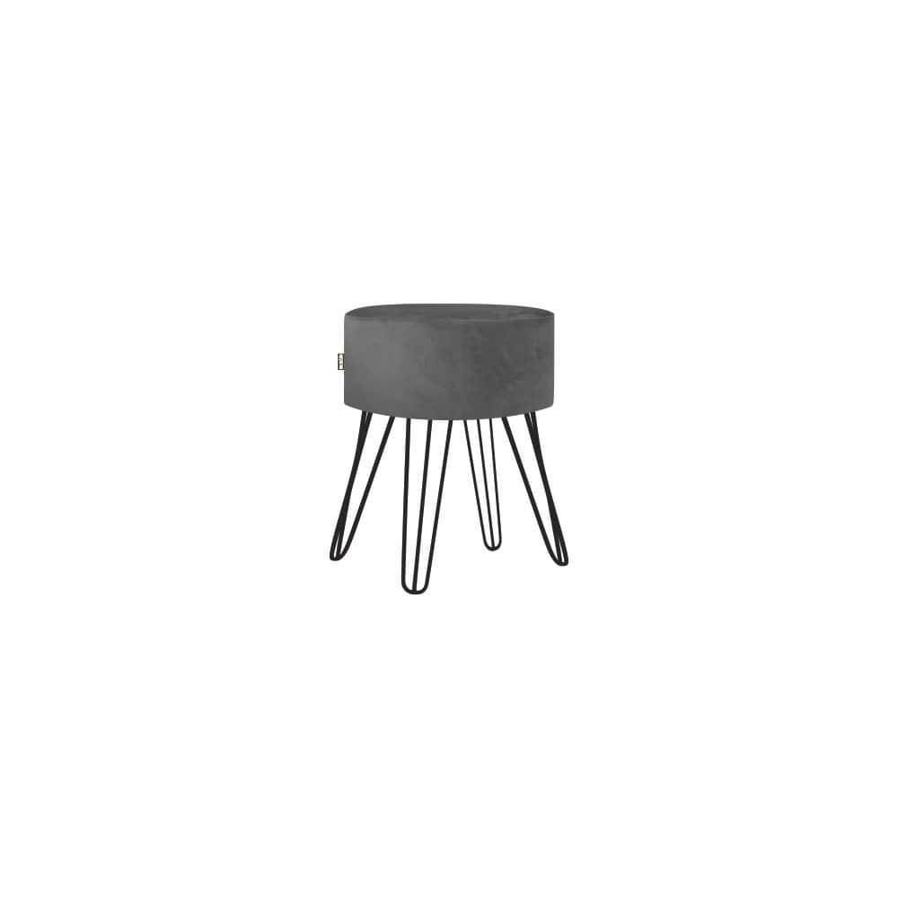 Puff Roma Pés Ferro 50cm Cinza 1 Unidade