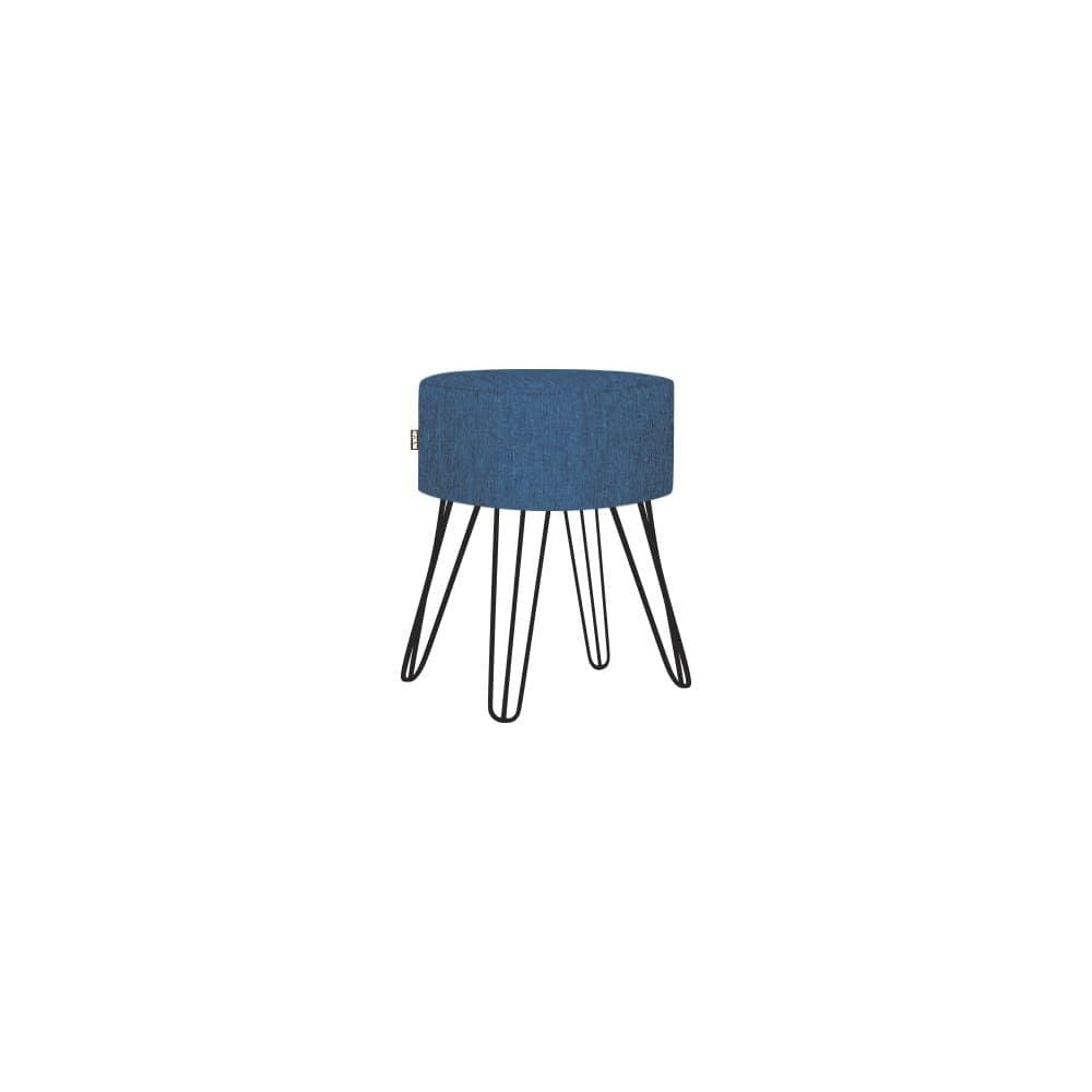 Puff Roma Pés Ferro 50cm Azul 1 Unidade