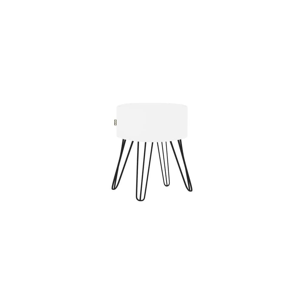Puff Pé Ferro Decorativo Alto Padrão Branco 1un