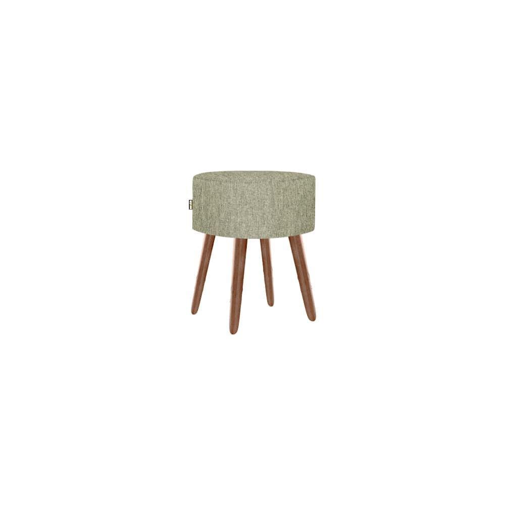Puff Roma Pés Palito 50cm Bege 1 Unidade