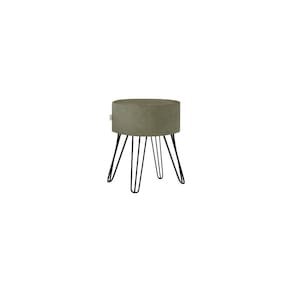 Puff Pé Ferro Decorativo Alto Padrão Bege Claro 1un