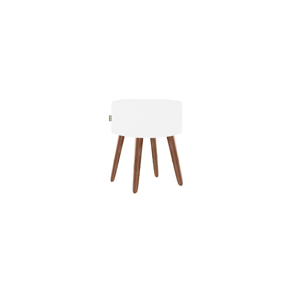 Puff Roma Pés Palito 50cm Branco 1 Unidade