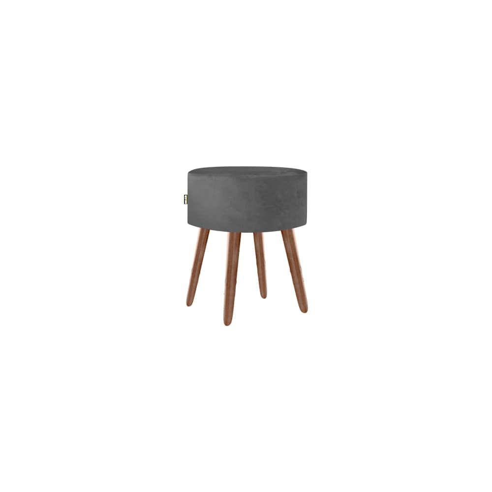 Puff Roma Pés Palito 50cm Cinza 1 Unidade