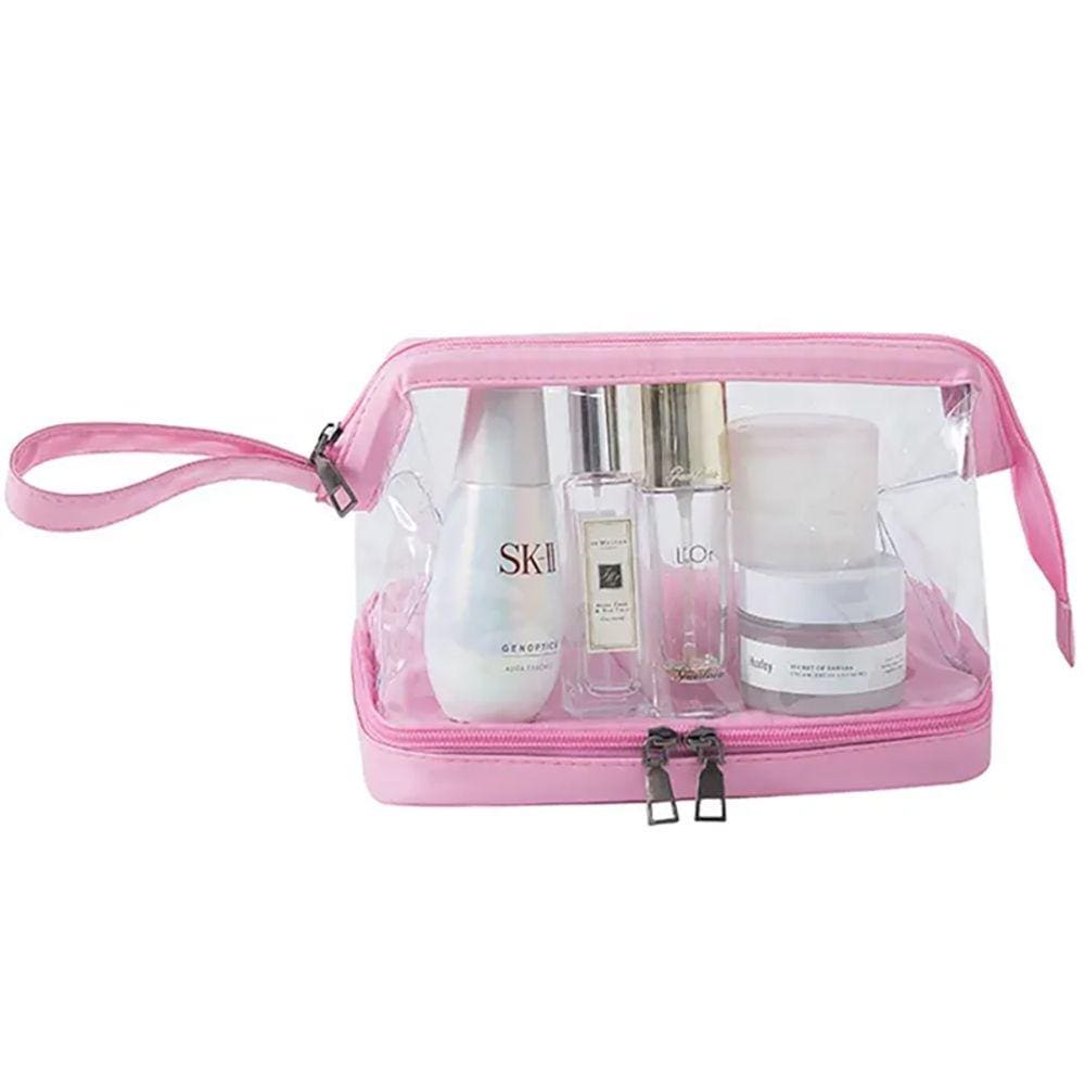 Necessaire Viagem Transparente Com Dois Zíperes 18-3