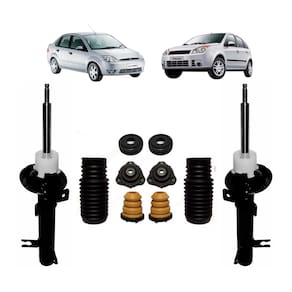Par Amortecedor Dianteiro Nakata + Kit Batente Ford Fiesta Sedan 2003 A 2014