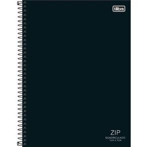 Caderno Univ. Quadriculado 80 Folhas ZIP Preto - Tilibra