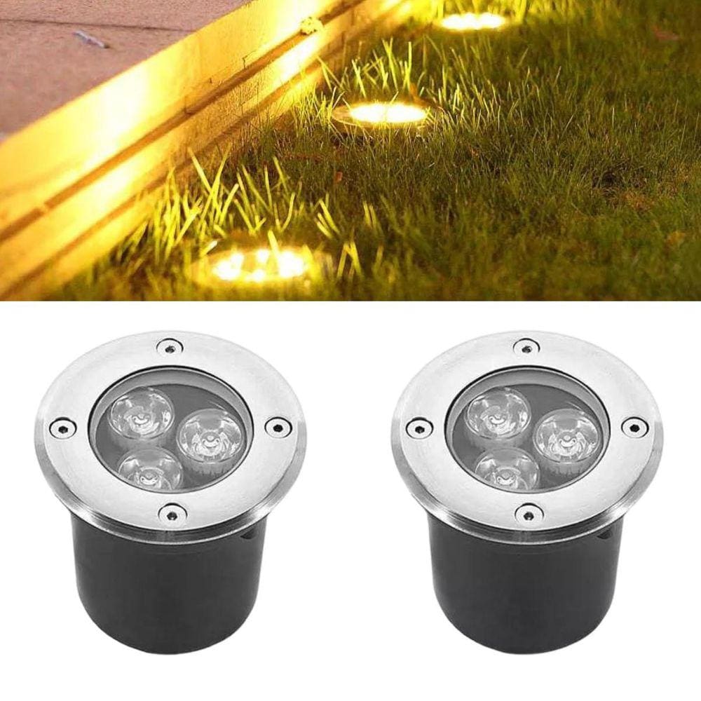 2 Balizadores Spot Blindado Led Smd 3W Branco Quente Bivolt