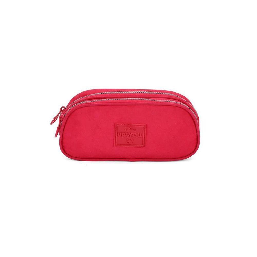 Estojo Duplo Escolar Crinkle Pink - Luxcel