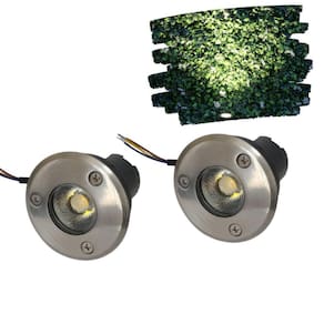 Kit Com 2 Balizador Led Cob 3W Bivolt Spot De Embutir Em Trilhas Piso Chão Gramado Escada Jardim Iluminação Banco Quente