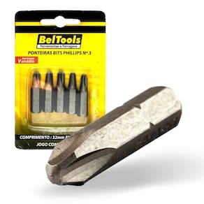 Kit 5 Ponta Bit Phillips CV 32mm x 5/16 x N3 Beltools
