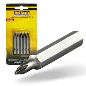 Kit 5 Ponta Bit Phillips CV 50mm x 1/4 x N1 Beltools