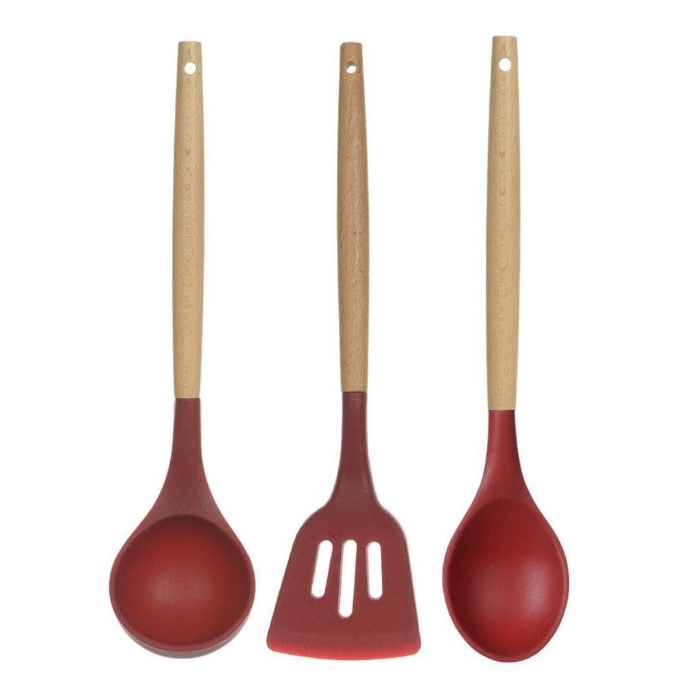 Kit 3 Pcs Utensilios Florarte - Vermelho