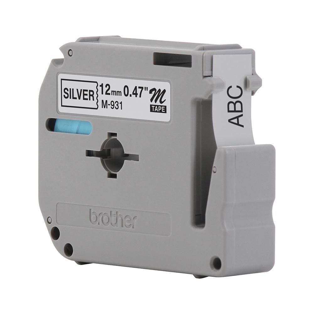 Fita Brother M-931 12mm  Preto/Prata