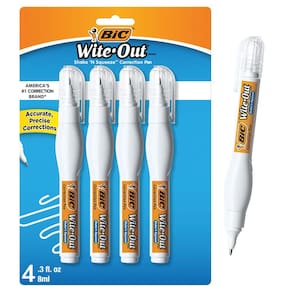 Caneta corretiva BIC Wite-Out Shake `n Squeeze, 8 ml, pacote com 4 unidades