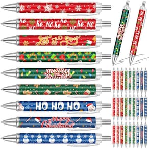 Canetas de gel Cholemy Christmas 72 unidades de tinta preta retrátil de 1 mm