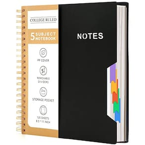 Caderno CAGIE 5 Subject College Ruled, 21,6 x 27,9 cm, capa dura