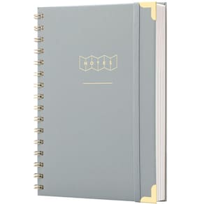 Caderno de capa dura Spiral College Ruled A5 160 páginas cinza