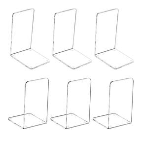 Suportes para livros MerryNine Plastic Acrylic Clear, pacote com 6