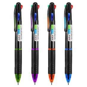 Caneta Bribobo 4 em 1 multicolorida de 0,7 mm de plástico retrátil x4