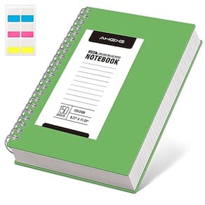 Caderno AHGXG Spiral College Ruled 300 páginas A4 verde
