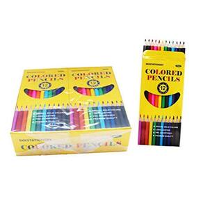 Lápis de cor SKKSTATIONERY 144 unidades, pré-afiados, 12 cores