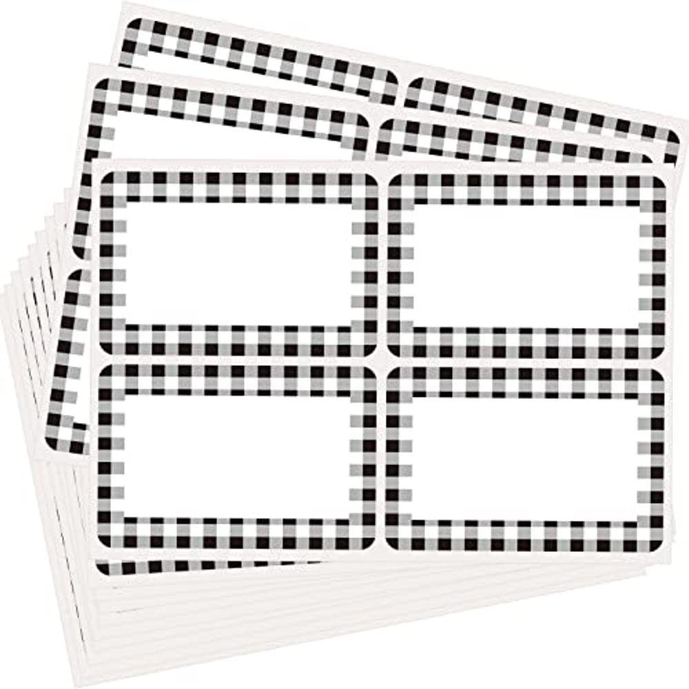 Adesivos Nezyo Buffalo Plaid Name 5x7,6 cm 200 unidades