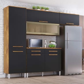 Armário Cozinha Girassol 7 Portas 2gav Pés Reguláveis